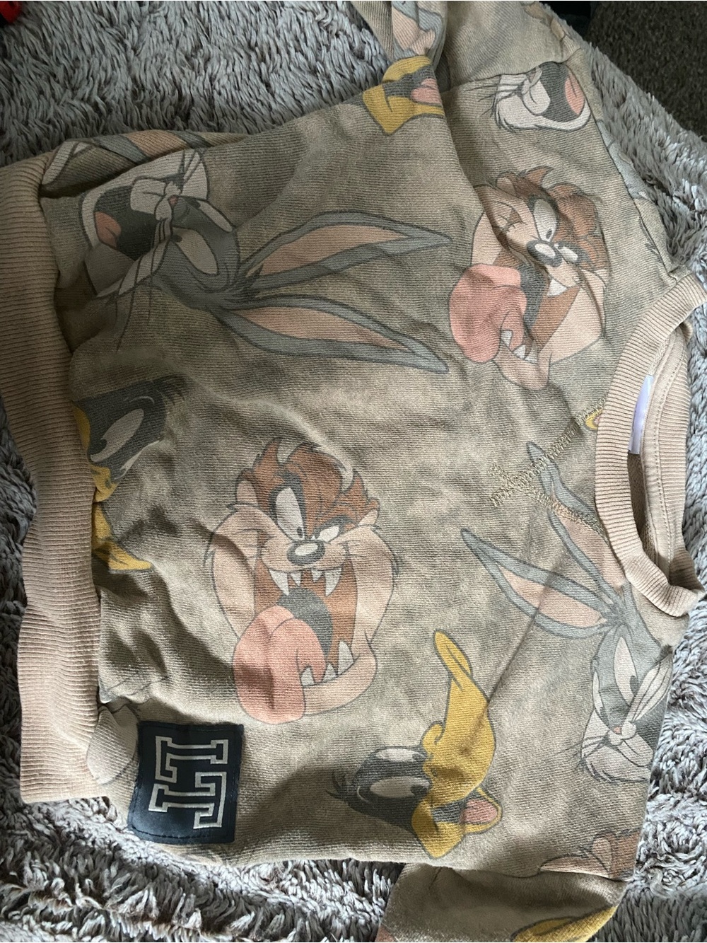 Warner Bros. Beige Looney Tunes Character Pullover Sweatshirt